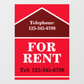 TE HUUR GROOT OPPALLEND RECLAMEBORD Vastgoed Raamsticker (Vel)