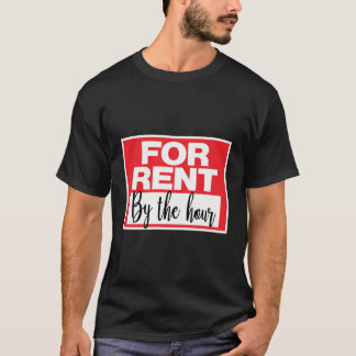 Te huur per uur teken t-shirt