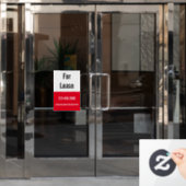 Te Huur Rood Wit en Zwart E-mail Telefoonnummer Raamsticker (Kantoordeur)