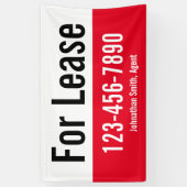 Te Huur Rood Witte Makelaar Naam Telefoonnummer Spandoek (Verticaal)