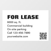 Te huur Witte QR-code Commerciële verhuur Raamsticker (Vel)