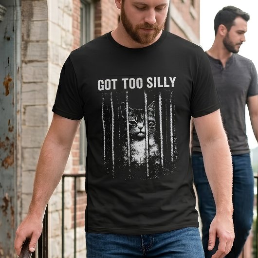 Te Kat Gedrag in de Gefängenis Funny Meme T-shirt