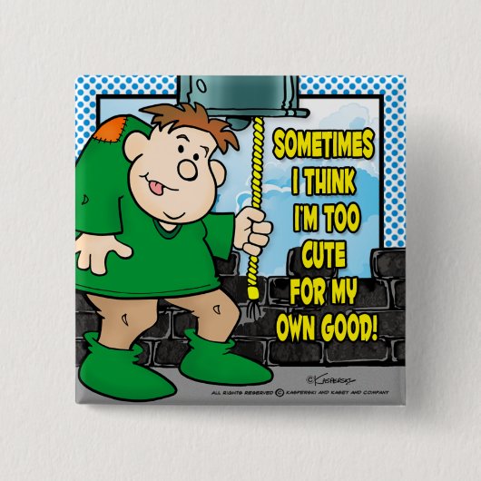 Te klappen vierkante button 5,1 cm (Voorkant)