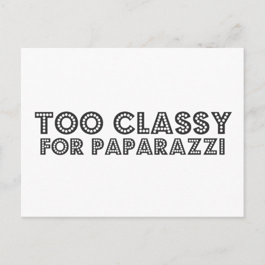Te klassiek voor paparazzi briefkaart (Voorkant)