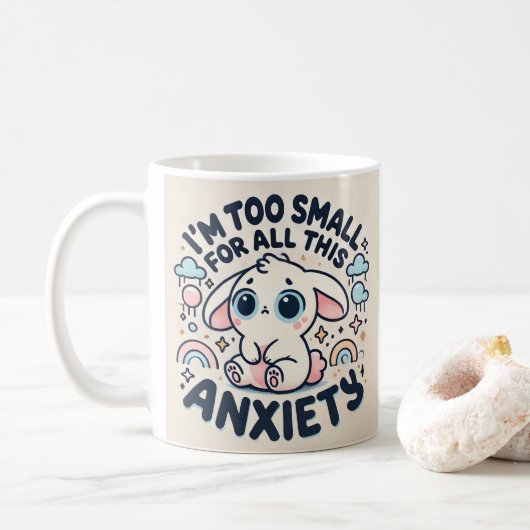 Te klein voor al die angst koffiemok (Met donut)