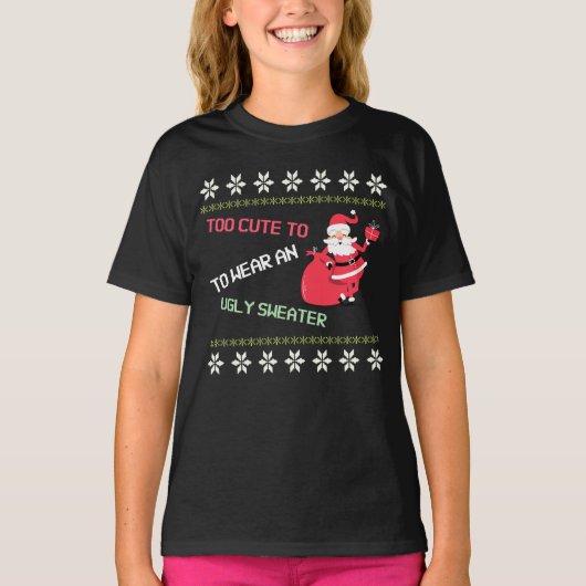 Te kletsen om een Ugly Sweater Santa te Draag T-shirt (Voorkant)