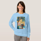 Te koel voor de schaduw: zonnebrildragende pup t-shirt (Voorkant volledig)