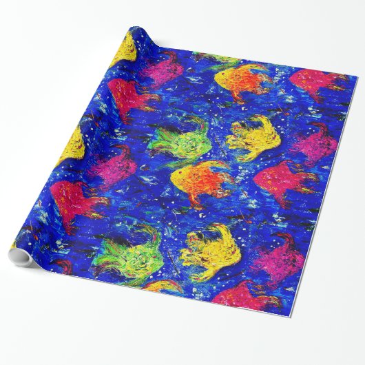 Te Koel voor School Fish Wrapping Paper Cadeaupapier (Uitgerold)