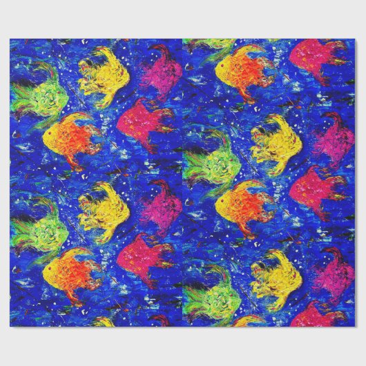 Te Koel voor School Fish Wrapping Paper Cadeaupapier (Vlak)