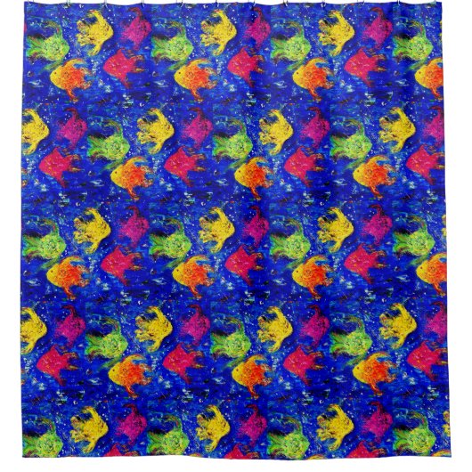 Te Koel voor School Vis Douchegordijn (Voorkant)