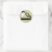 Te kool voor school ronde sticker (Tas)