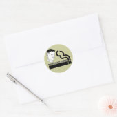 Te kool voor school ronde sticker (Envelop)