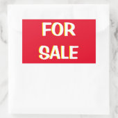 te koop aangeboden rood geel en wit rechthoekige sticker (Tas)