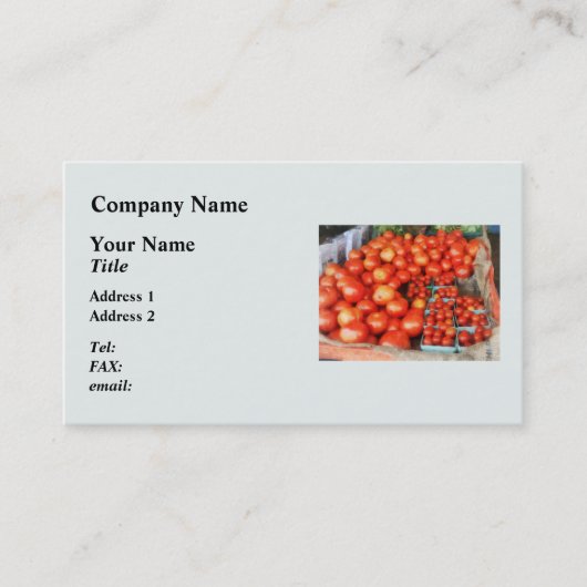 te koop aangeboden tomaten visitekaartje (Voorkant)