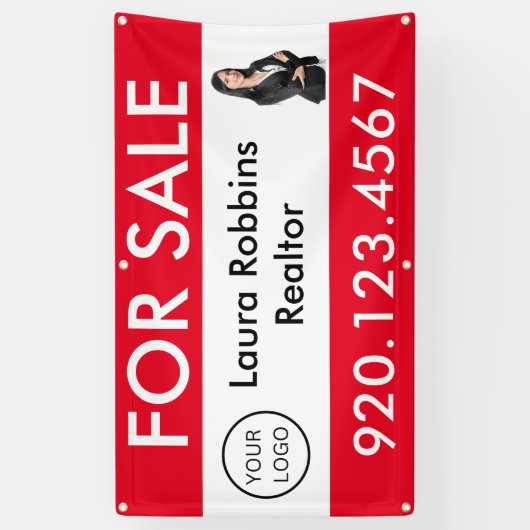 Te Koop Aangepaste Onroerend goed Logo Marketing Spandoek (Verticaal)