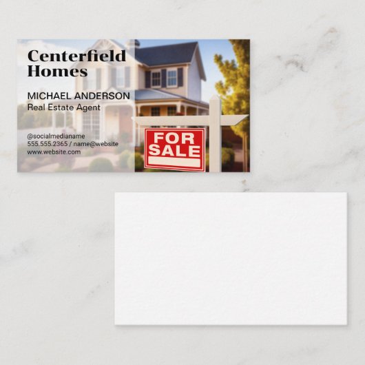 Te Koop Bord | Wijkhuis Visitekaartje (Voorkant / Achterkant)