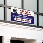 "Te koop door Eigenaar" aangepaste banner (Buitenkant Gebouw)