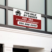 "Te koop door Eigenaar" aangepaste banner (Buitenkant Gebouw)