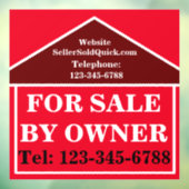 TE KOOP DOOR EIGENAAR BOLD Custom Modern Onroerend Raamsticker (Vel 3)