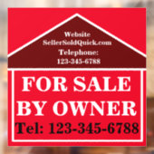 TE KOOP DOOR EIGENAAR BOLD Custom Modern Onroerend Raamsticker (Vel 2)