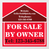 TE KOOP DOOR EIGENAAR BOLD Custom Modern Vastgoed Raamsticker (Vel)