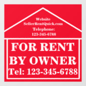 TE KOOP DOOR EIGENAAR Gepersonaliseerde onroerende Raamsticker (Vel)