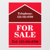 TE KOOP GROOT EN OPNIEUWELIJK UITHANGBORD Vastgoed Raamsticker (Vel)