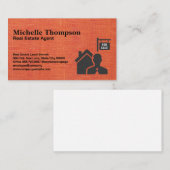 Te koop Onroerend goed Logo | textuur van rode sto Visitekaartje (Voorkant / Achterkant)