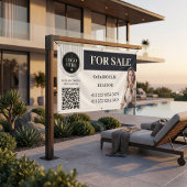 Te Koop Vastgoedmakelaar QR-code Fotobanner Spandoek