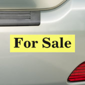Te koop, zwart op geel, bumpersticker (Op auto)