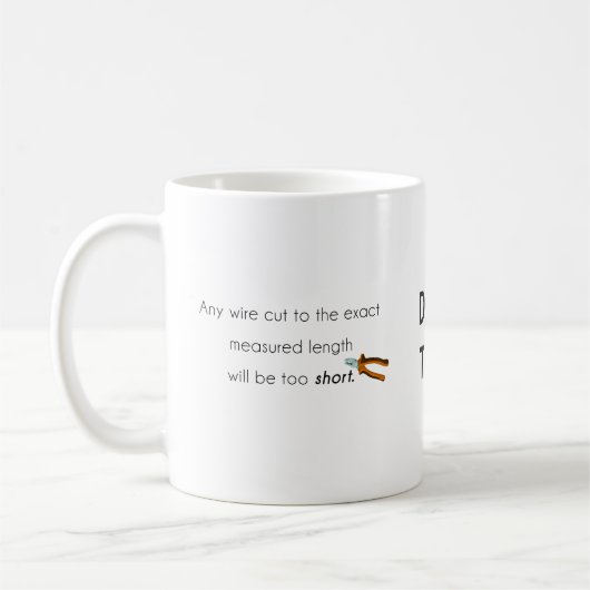 Te kort geknipt! koffiemok (Links)