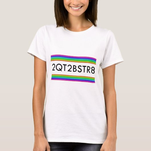 Te kort om recht te zijn t-shirt (Voorkant)