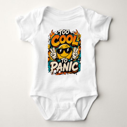 Te Koud Om In Paniek Te Raken Funny Smiley Grafisc Romper (Voorkant)