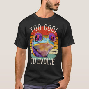 Te Koud Om Te Evolueren Grappige Kleurrijke Kikke T-shirt