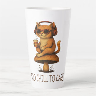 Te koud om te verzorgen - Lo-Fi Cat on Mushroom Latte Mok