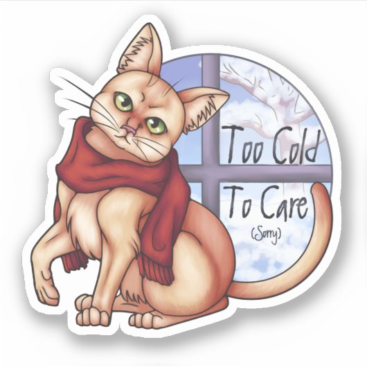 Te koud om te verzorgen sticker (Voorkant)