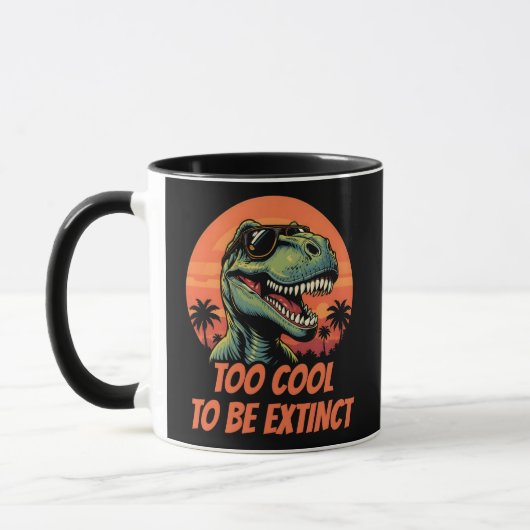 Te Koud Om Uitgestorven Te Zijn Grappige T-Rex Mok (Links)