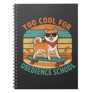 Te Koud voor Gehoorzaamheid School Hond Skateboard Notitieboek