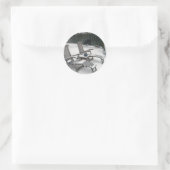 Te koud voor het strand ronde sticker (Tas)