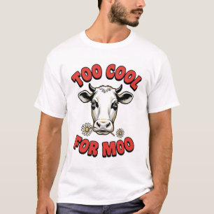 Te Koud Voor Moo Grappige Koe Vintage Shirt Ontwer