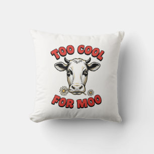 Te Koud Voor Moo Grappige Koe Vintage Shirt Ontwer Kussen
