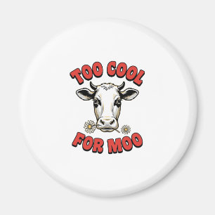 Te Koud Voor Moo Grappige Koe Vintage Shirt Ontwer Magneet