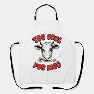 Te Koud Voor Moo Grappige Koe Vintage Shirt Ontwer Schort