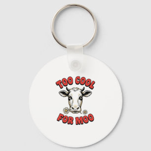 Te Koud Voor Moo Grappige Koe Vintage Shirt Ontwer Sleutelhanger