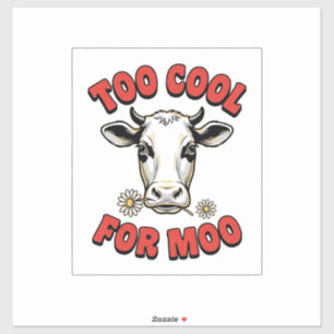 Te Koud Voor Moo Grappige Koe Vintage Shirt Ontwer Sticker