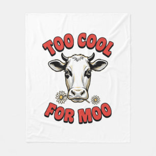 Te Koud Voor Moo Grappige Koe Vintage T-shirt Ontw Fleece Deken
