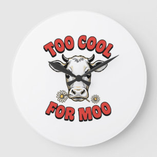 Te Koud Voor Moo Grappige Koe Vintage T-shirt Ontw Grote Klok