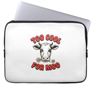 Te Koud Voor Moo Grappige Koe Vintage T-shirt Ontw Laptop Sleeve