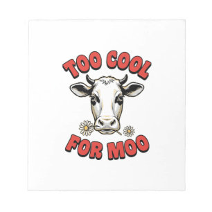 Te Koud Voor Moo Grappige Koe Vintage T-shirt Ontw Notitieblok