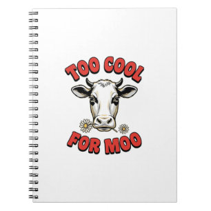 Te Koud Voor Moo Grappige Koe Vintage T-shirt Ontw Notitieboek